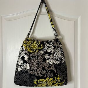Vera Bradley Baroque Shoulder Bag Black Yellow White